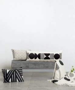 Casa Amarosa Stripe Sky Throw Pillow Cover - Black