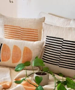 Casa Amarosa Stripe Throw Pillow Cover - Black