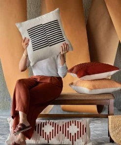 Casa Amarosa Stripe Throw Pillow Cover - Black