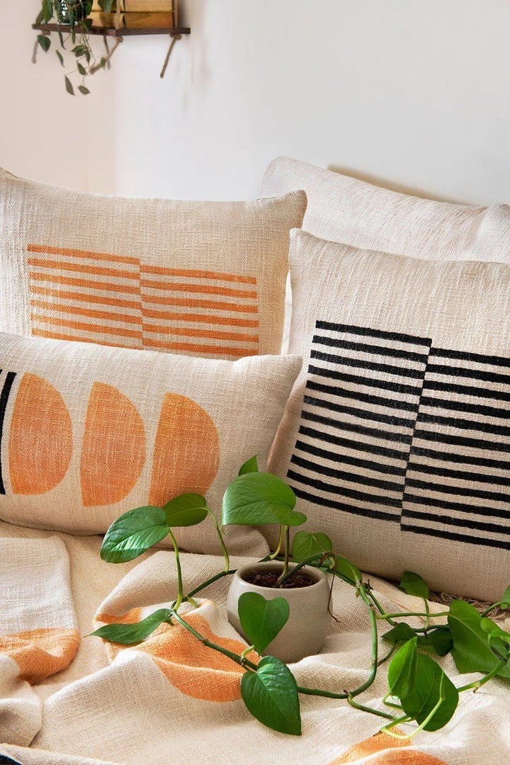 Casa Amarosa Stripe Throw Pillow Cover - Gold Earth 3 Casa Amarosa Stripe Throw Pillow Cover - Gold Earth