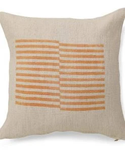Casa Amarosa Stripe Throw Pillow Cover - Gold Earth