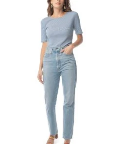 Synergy Organic Clothing Sale Striped Column Tee - Teal