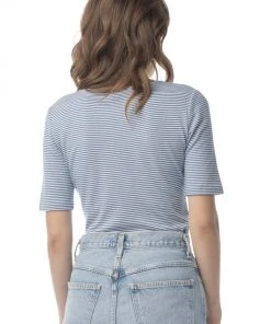 Synergy Organic Clothing Sale Striped Column Tee - Teal