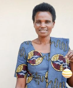 Azizi Life Striped Woven Ball Ornament - Emerald Green BIPOC Owned