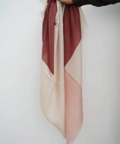 Studio Variously Rosewood Blok Silk And Cashmere Scarf Accessories