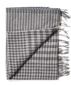 Studio Variously Carbon Checks Merino Wool Scarf  Accessories