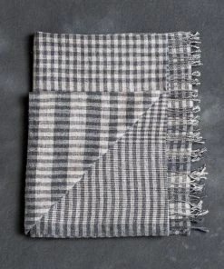 Studio Variously Carbon Checks Merino Wool Scarf  Accessories