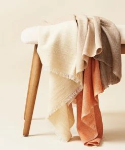 Studio Variously Chestnut Merino Wool Throw Blanket Home Goods