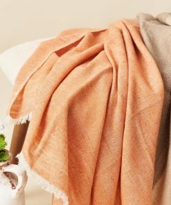 Studio Variously Chestnut Merino Wool Throw Blanket Home Goods