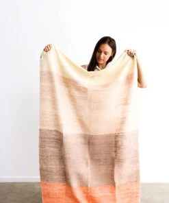 Studio Variously Chestnut Merino Wool Throw Blanket Home Goods