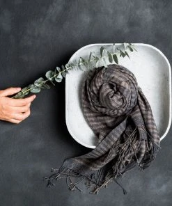 Studio Variously Fawn Checks Merino Scarf 6 Studio Variously Fawn Checks Merino Scarf