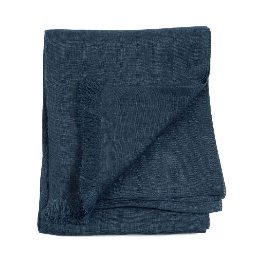 Studio Variously Midnight Blue Linen Scarf Accessories Studio Variously Midnight Blue Linen Scarf Accessories