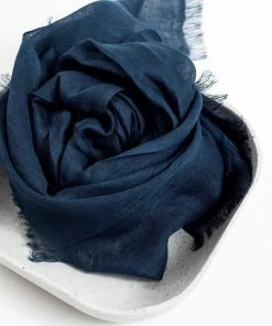 Studio Variously Midnight Blue Linen Scarf Accessories 7 Studio Variously Midnight Blue Linen Scarf Accessories