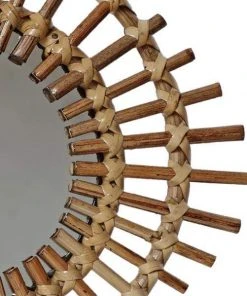 Casa Amarosa Sun Spike Rattan Mirror