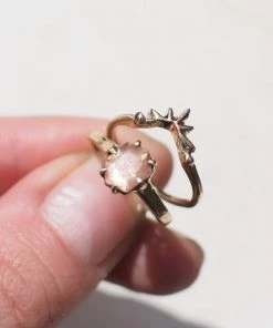 Iron Oxide Jewelry Sunburst Stacking Ring Set