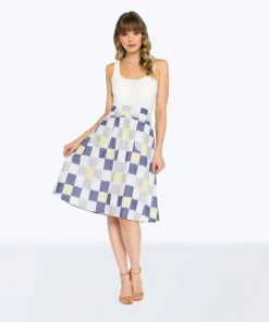 Passion Lilie Sunshine Plaid Ikat Midi Skirt