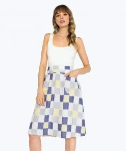 Passion Lilie Sunshine Plaid Ikat Midi Skirt