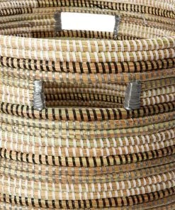 Swahili African Modern Home Goods Black, White And Silver Stripe Peace Corps Hamper