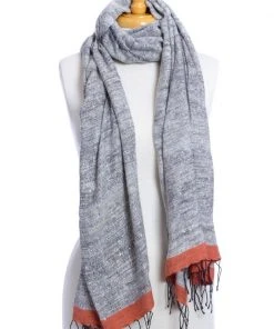 Swahili African Modern Accessories Ethiopian Stella Shawl - Coral 2 Swahili African Modern Accessories Ethiopian Stella Shawl - Coral