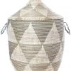 Swahili African Modern Home Goods Large Silver Triangle Laundry Hamper