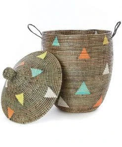 Swahili African Modern Large Teranga Triangles Hamper Basket