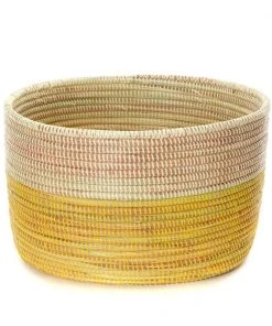 Swahili African Modern Lemon Dipped Knitting Basket