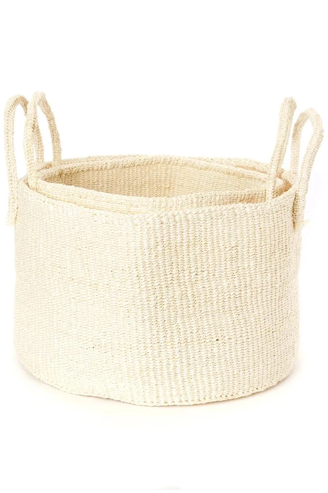 Swahili African Modern Natural Sisal Kamba Floor Basket Home Goods Swahili African Modern Natural Sisal Kamba Floor Basket Home Goods