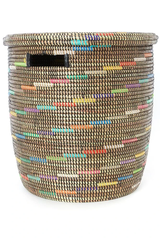 Swahili African Modern Sable Swirl Flat Lid Storage Basket Home Goods Swahili African Modern Sable Swirl Flat Lid Storage Basket Home Goods