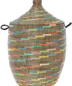 Swahili African Modern Large Sable Swirl Laundry Hamper Basket
