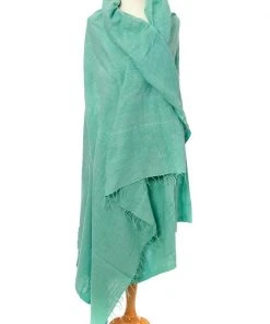 Swahili African Modern Sea Glass Blue Gabi Tablecloth / Throw Blanket