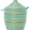 Swahili African Modern Home Goods Large Seaside Stripes Laundry Hamper Basket