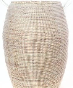 Swahili African Modern Senegalese Tall White Bongo Hamper Basket Best Sellers