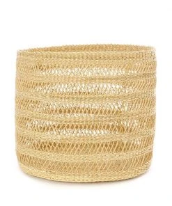 Swahili African Modern Home Goods Lace Weave Basket Bin Set