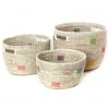 Swahili African Modern Home Goods Set Of Three Prismatic Pixels Sewing Baskets