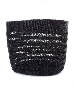 Swahili African Modern Raven Veta Vera Lace Weave Basket Bins Set Home Goods