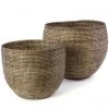 Swahili African Modern Home Goods Black Deep Nesting Basket Set