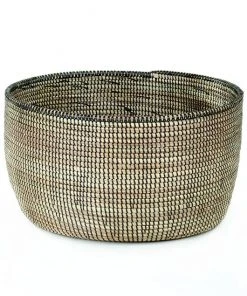 Swahili African Modern Solid Black Knitting Basket