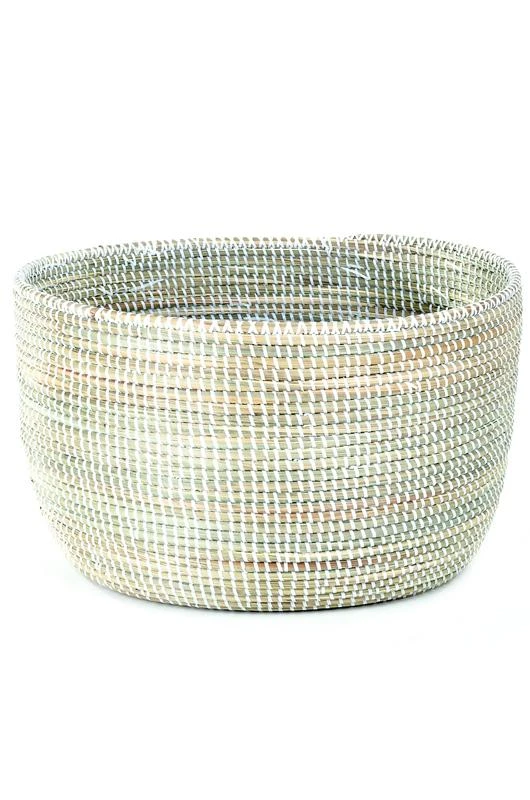 Swahili African Modern Solid White Knitting Basket Home Goods Swahili African Modern Solid White Knitting Basket Home Goods