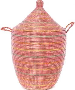 Swahili African Modern Home Goods Large Sunrise Stripes Laundry Hamper Basket