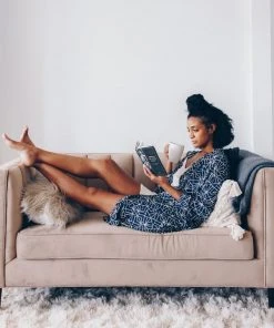 Symbology Sale Art Deco Lounge Robe - Navy + Cream