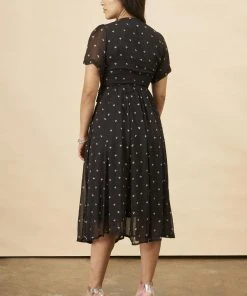 Symbology Baby Cacti Midi Wrap Dress - Black + Cream Best Sellers