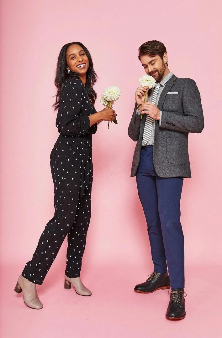 Symbology Baby Cacti Wrap Jumpsuit - Black + Ivory Clothing Symbology Baby Cacti Wrap Jumpsuit - Black + Ivory Clothing