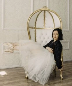 Symbology Dancing Ballerina Modal Bomber - Black + Gold Clothing