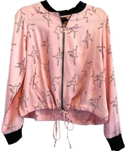 Symbology Dancing Ballerina Modal Bomber - Pink + Black