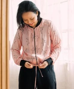 Symbology Dancing Ballerina Modal Bomber - Pink + Black