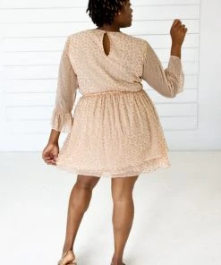 Symbology Leopard Chiffon Dress - Blush + Gold