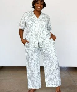 Symbology Best Sellers Modal Leopard Pajama Set - Cream + Sage 10 Symbology Best Sellers Modal Leopard Pajama Set - Cream + Sage