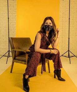 Symbology Clothing Leopard Sleeveless Jumpsuit - Sierra + Black