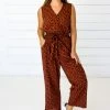 Symbology Clothing Leopard Sleeveless Jumpsuit - Sierra + Black