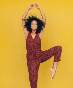 Symbology Leopard Strappy Jumpsuit - Sierra + Black 2 Symbology Leopard Strappy Jumpsuit - Sierra + Black